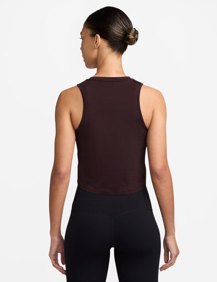 Nike One Classic Dri-FIT Cropped Tank - Burgundy Crushimages2- The Sports Edit