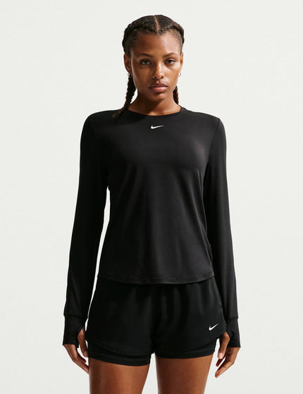 Nike One Classic Dri-FIT Long-Sleeve Top - Black/Whiteimages1- The Sports Edit