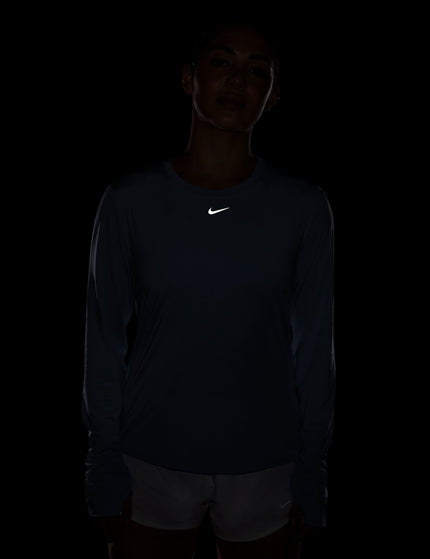 Nike One Classic Dri-FIT Long-Sleeve Top - Hydrogen Blue/Whiteimages2- The Sports Edit