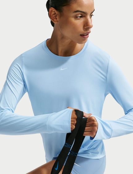 Nike One Classic Dri-FIT Long-Sleeve Top - Hydrogen Blue/Whiteimages5- The Sports Edit