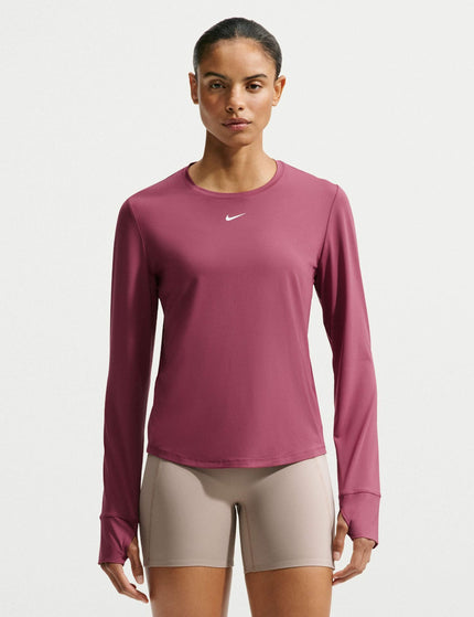Nike One Classic Dri-FIT Long-Sleeve Top - Pink Smoke/Whiteimages1- The Sports Edit