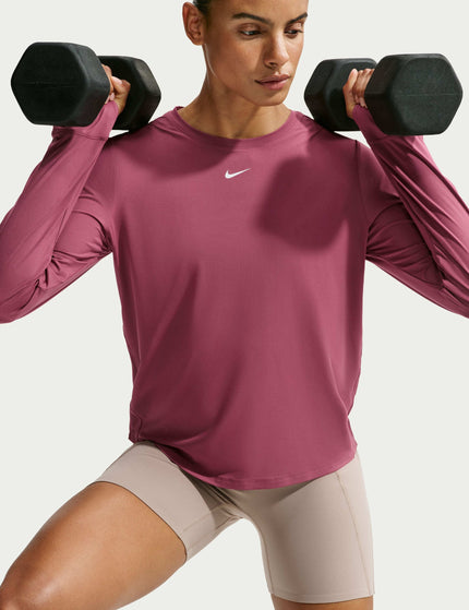 Nike One Classic Dri-FIT Long-Sleeve Top - Pink Smoke/Whiteimages4- The Sports Edit