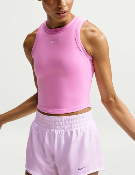 Nike One Fitted Dri-FIT Cropped Tank Top - Pink Rise/Whiteimages3- The Sports Edit