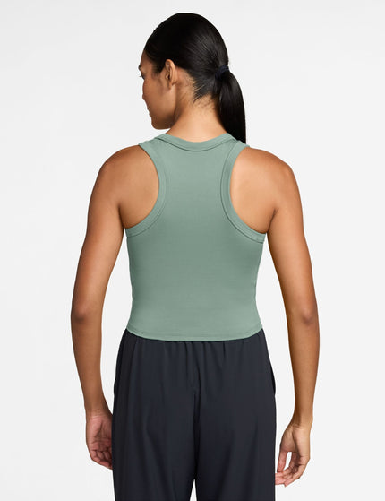 Nike One Fitted Dri-FIT Cropped Tank Top - Steam/Whiteimages2- The Sports Edit