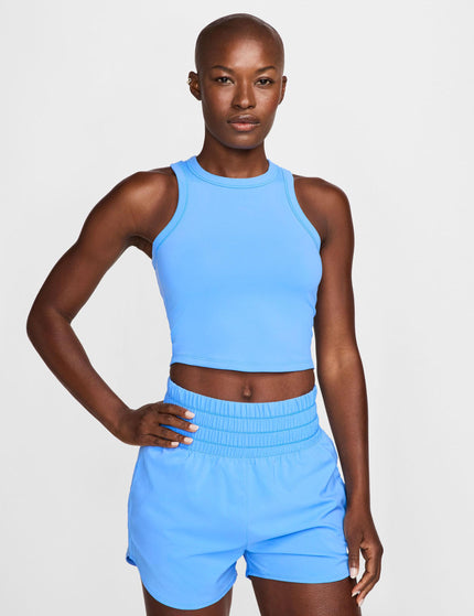 Nike One Fitted Dri-FIT Cropped Tank Top - University Blue/Blackimages1- The Sports Edit