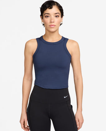 One Fitted Dri-FIT Cropped Tank Top - Midnight Navy
