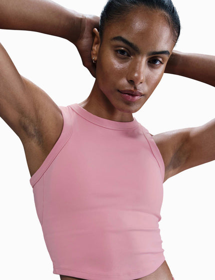 Nike One Fitted Dri-FIT Cropped Tank Top - Elemental Pink/Blackimages1- The Sports Edit