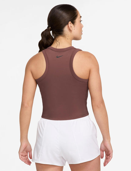 Nike One Fitted Dri-FIT Cropped Tank Top - Red Sepia/Blackimages2- The Sports Edit