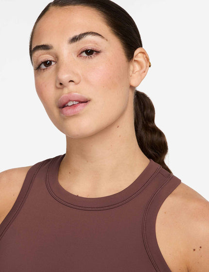 Nike One Fitted Dri-FIT Cropped Tank Top - Red Sepia/Blackimages3- The Sports Edit