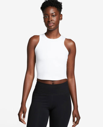 One Fitted Dri-FIT Cropped Tank Top - White/Black