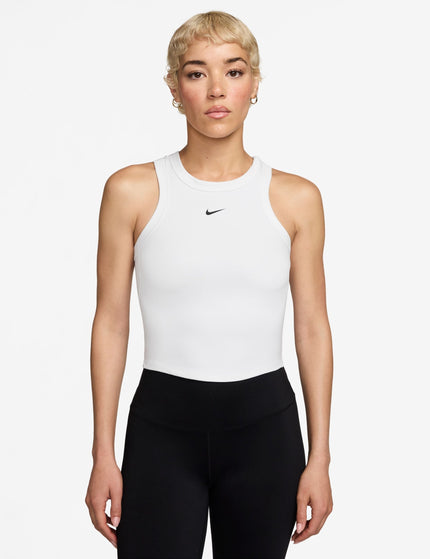 Nike One Fitted Dri-FIT Cropped Tank Top - White/Blackimages1- The Sports Edit