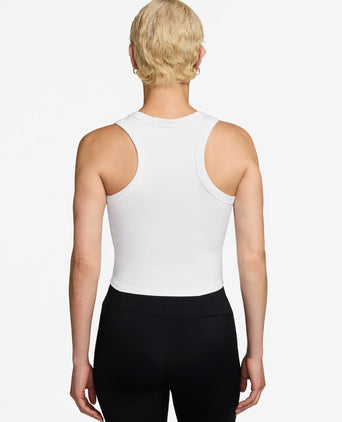 One Fitted Dri-FIT Cropped Tank Top - White/Black