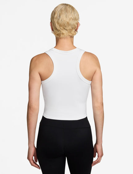 Nike One Fitted Dri-FIT Cropped Tank Top - White/Blackimages2- The Sports Edit