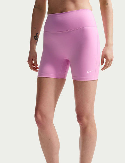 Nike One High Waisted 5" Biker Shorts - Pink Rise/Whiteimages1- The Sports Edit