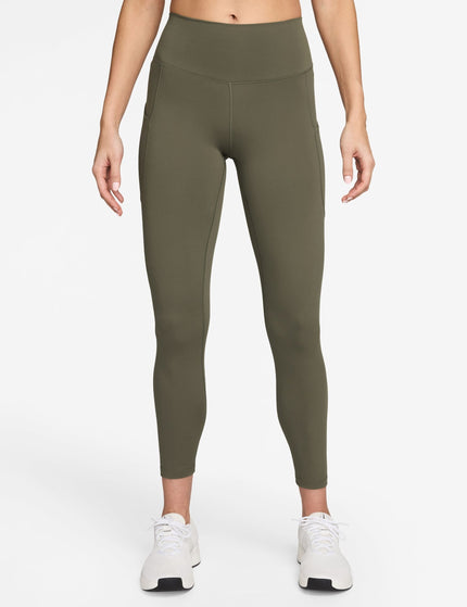 Nike One High Waisted 7/8 Pocket Leggings - Medium Oliveimages1- The Sports Edit