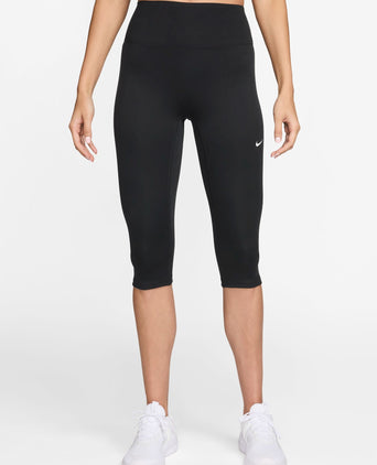 One High Waisted Capri Leggings - Black/White