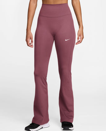 One High Waisted Flared Leggings - Pink Smoke/White