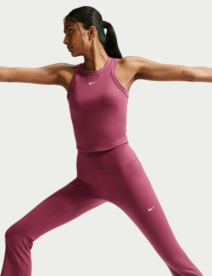 Nike One High Waisted Flared Leggings - Pink Smoke/Whiteimages6- The Sports Edit