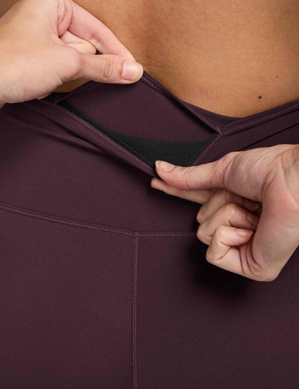 Nike One High Waisted Full Length Leggings - Burgundy Crush/Whiteimages3- The Sports Edit