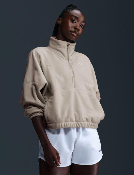 Nike | One Oversized 1/2-Zip Fleece Top -Light Brown | The