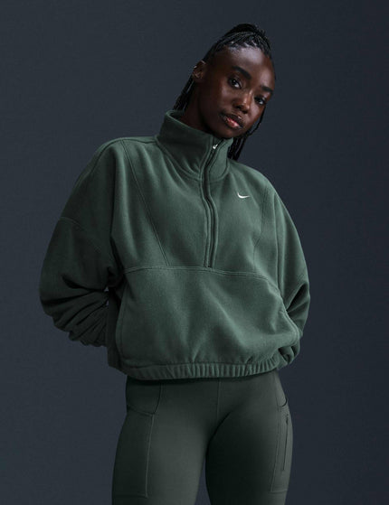 Nike One Oversized 1/2-Zip Fleece Top - Vintage Green/Whiteimages1- The Sports Edit