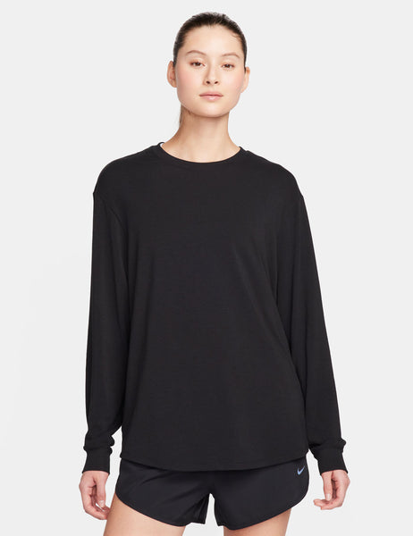 Nike One Relaxed Dri FIT Long Sleeve Top Black The Sports Edit