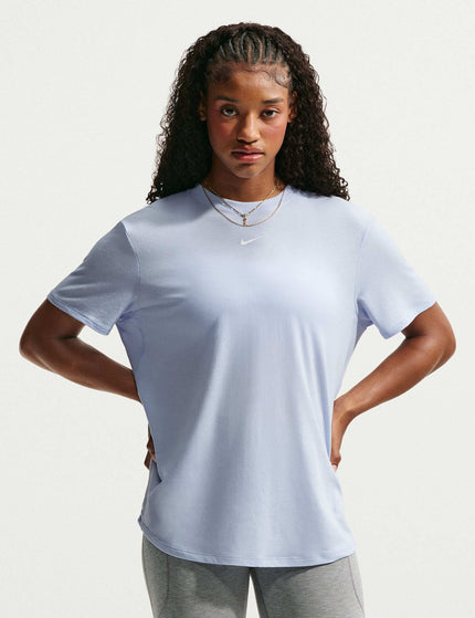 Nike One Relaxed Dri-FIT Short-Sleeve Top - Hydrogen Blue/Whiteimages1- The Sports Edit