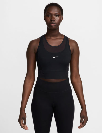 Nike Pro Dri-FIT Cropped Tank Top - Black/Whiteimages1- The Sports Edit