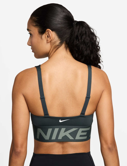 Nike Pro Indy Plunge Medium-Support Sports Bra - Seaweed/Clay Green/Whiteimages2- The Sports Edit