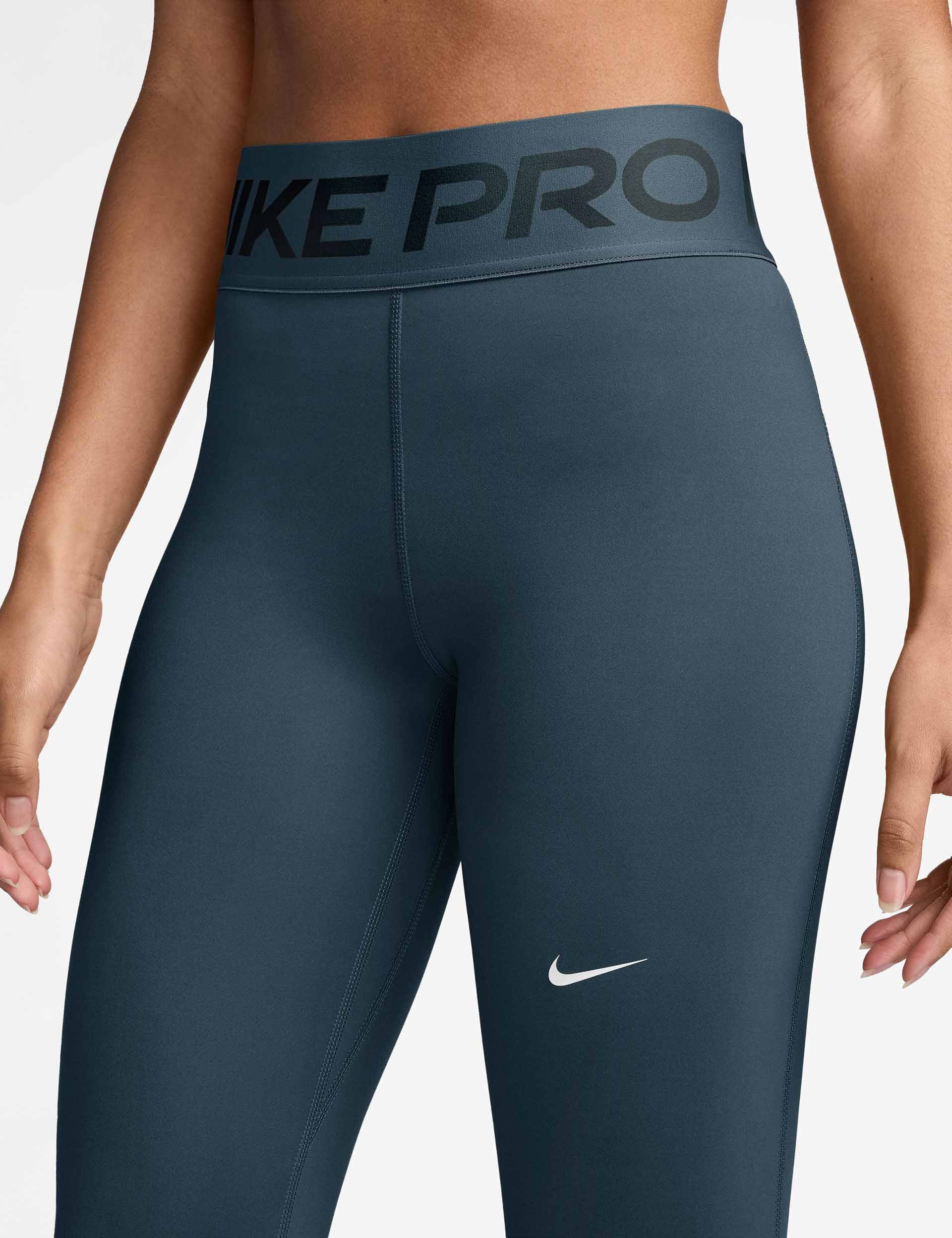 Nike Pro Sculpt High Waisted Leggings Navy/White The Sports Edit