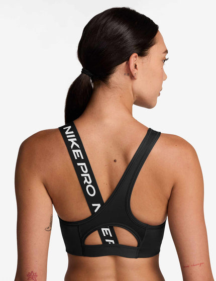 Nike Pro Swoosh Asymmetrical Bra - Black/Whiteimages2- The Sports Edit