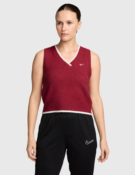 Nike Sportswear Chill Knit Loose Vest - Tough Red/Whiteimages1- The Sports Edit