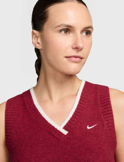 Nike Sportswear Chill Knit Loose Vest - Tough Red/Whiteimages3- The Sports Edit