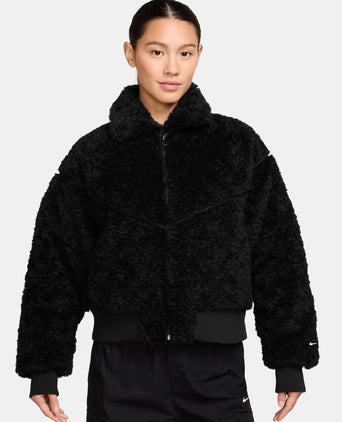Sportswear Essential Fur Bomber Jacket - Black/Sail
