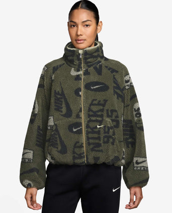 Sportswear High-Pile Fleece Jacket - Medium Olive/Sail