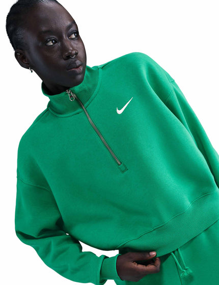 Nike Sportswear Phoenix Fleece Cropped Sweatshirt - Stadium Green/Sailimages2- The Sports Edit