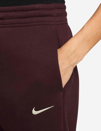 Nike Sportswear Phoenix Fleece High Waisted Pants - Burgundy Crush/Sailimages3- The Sports Edit