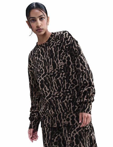 Nike Sportswear Phoenix Fleece Oversized Printed Sweatshirt - Black/Ironstone/Blackimages1- The Sports Edit