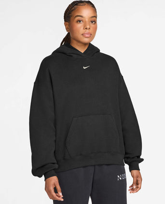 Studio Fleece Oversized Pullover Hoodie - Black/Sail