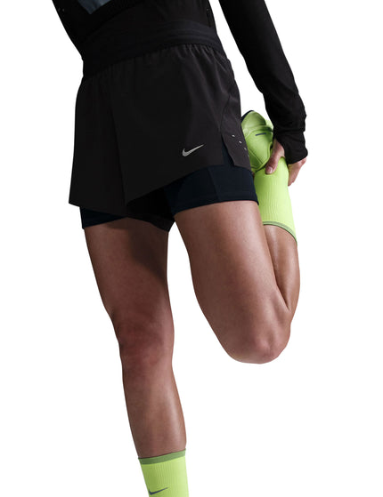 Nike Swift Dri-FIT Mid-Rise 2-in-1 Running Shorts - Black/Reflective Silverimages1- The Sports Edit