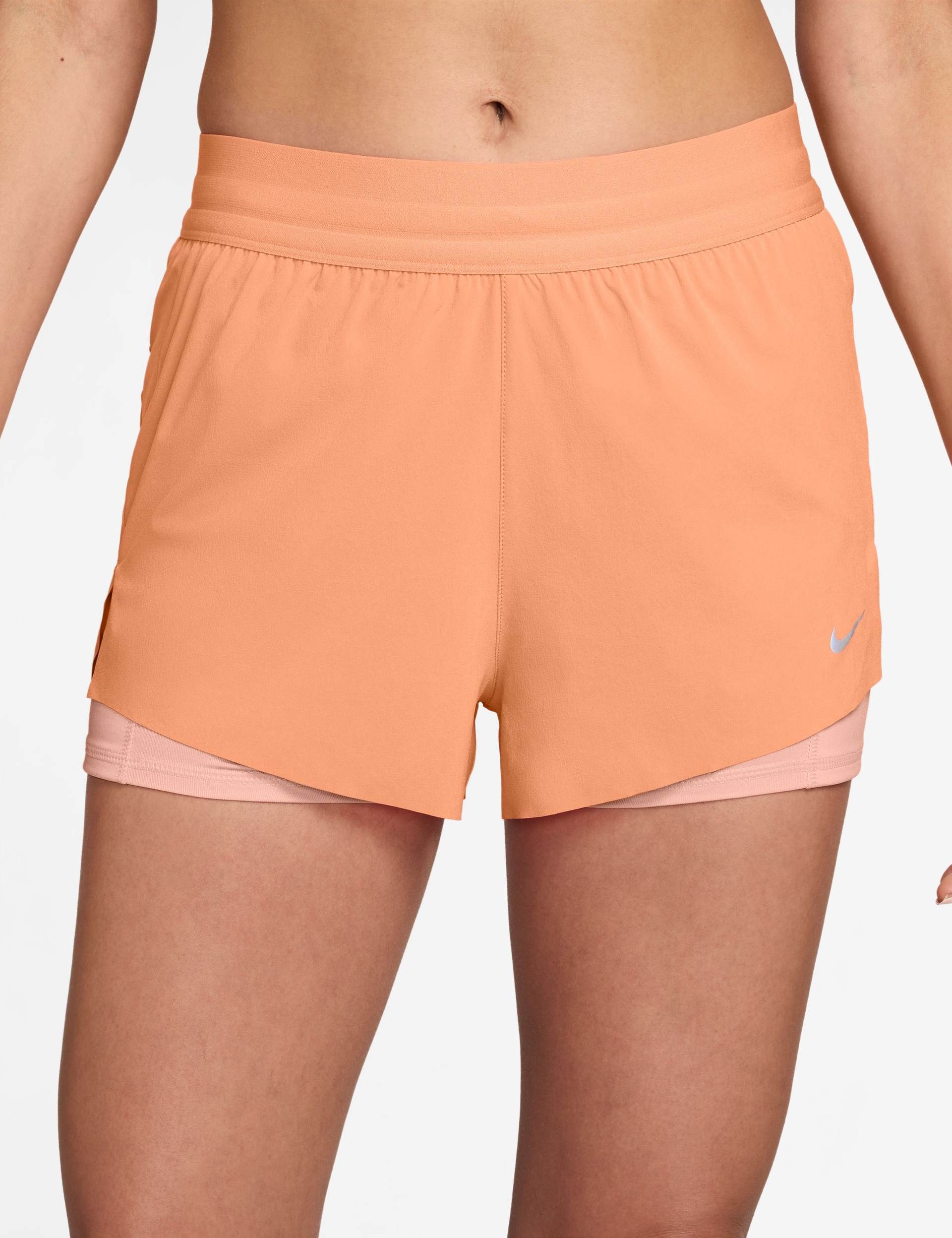 Swift Dri FIT Mid Rise 2 1 Running Shorts Pulse Reflective Silver
