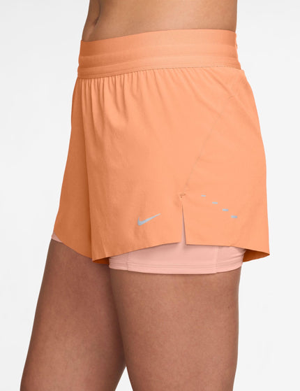 Nike Swift Dri-FIT Mid-Rise 2-in-1 Running Shorts - Orange Pulse/Reflective Silverimages3- The Sports Edit