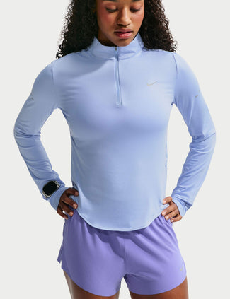 Swift Dri-FIT UV 1/4-Zip Running Top - Aluminum/Reflective Silver