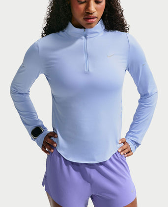 Swift Dri-FIT UV 1/4-Zip Running Top - Aluminum/Reflective Silver