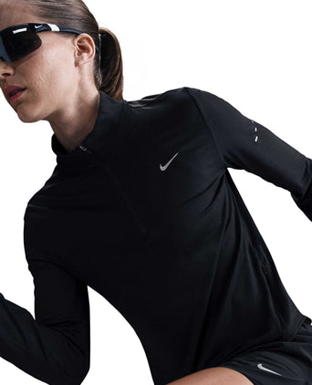 Swift Dri-FIT UV 1/4-Zip Running Top - Black/Reflective Silver