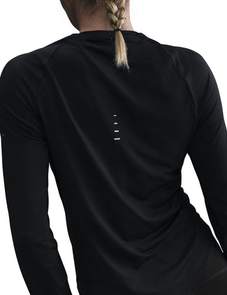 Swift Dri-FIT UV Long-Sleeve Running Top - Black/Reflective Silver
