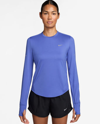 Swift Dri-FIT UV Long-Sleeve Running Top - Sapphire/Reflective Silver