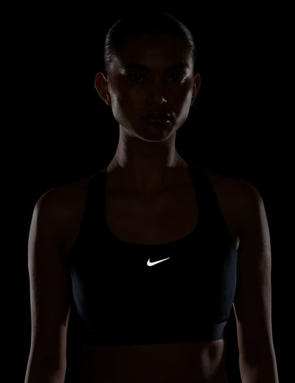 Nike Swift High-Support Lightly Lined Sports Bra - Black/Reflective Silverimages2- The Sports Edit