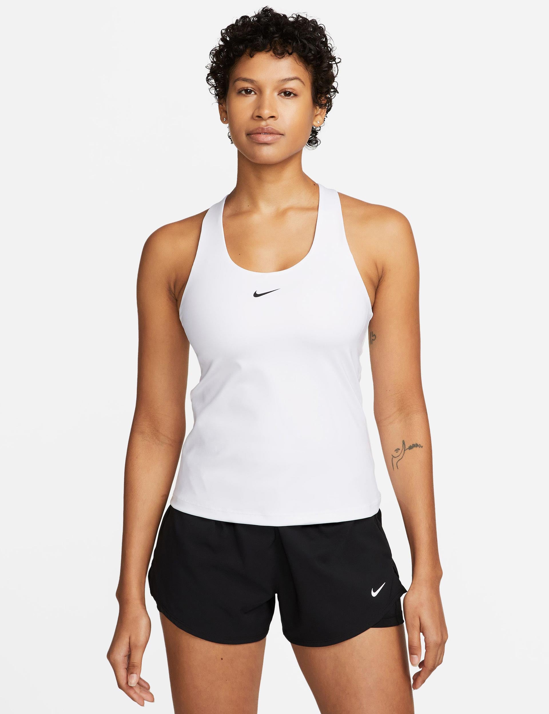 Nike Swoosh Medium Support Bra - Black/White