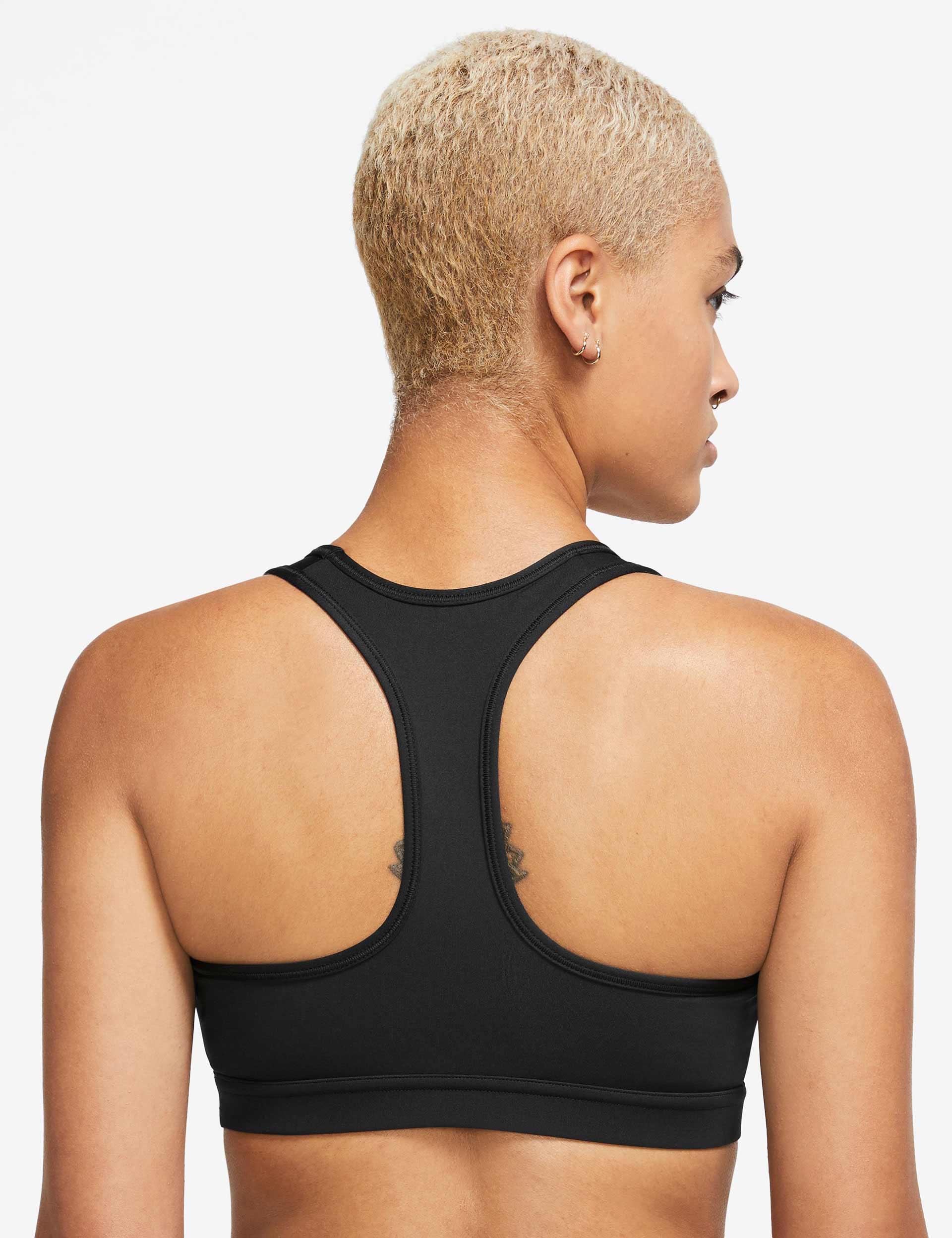 Nike Women's Medium Support Black and White Sports Bra Size Small